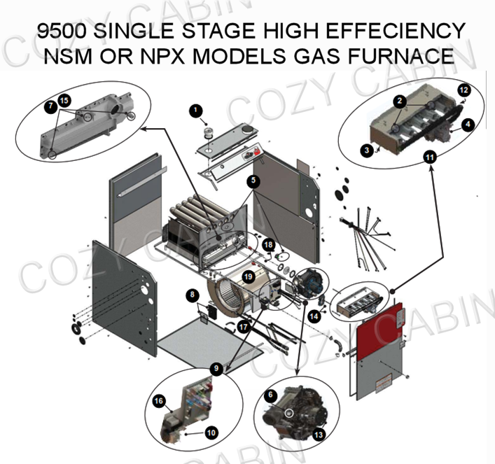 SINGLE STAGE HIGH EFFECIENCY NSM OR NPX MODELS GAS FURNACE (9500) #9500